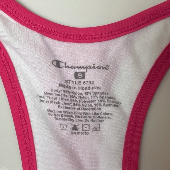 Champion - Pink & White Racerback Workout Tank with Built-in Bra Support - Picture 4 of 7